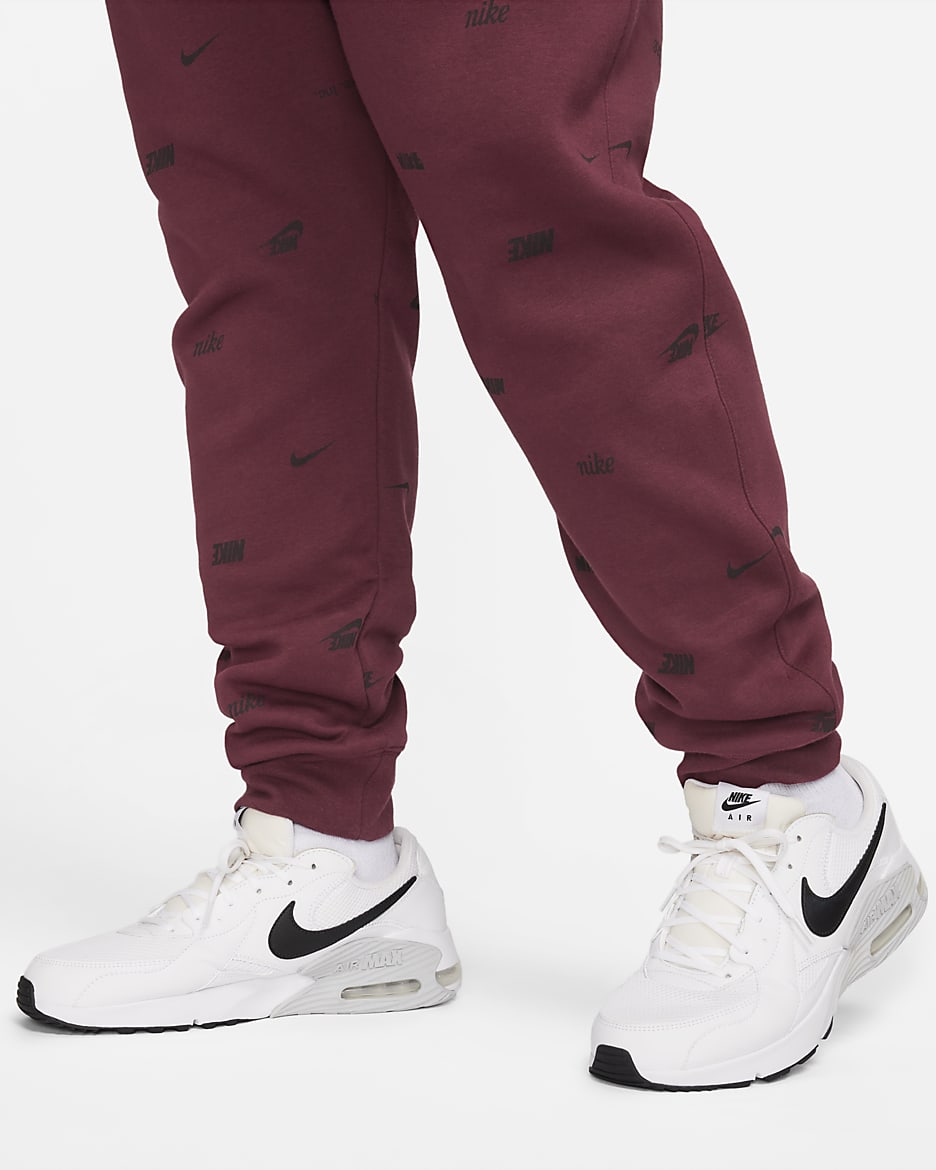 Nike Club Fleece Men s Brushed Back Allover Print Joggers. Nike